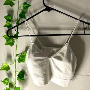 Cropped white tank top